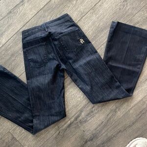 Rich & Skinny jeans size 24 bootcut wide leg bottom dark denim Baddie